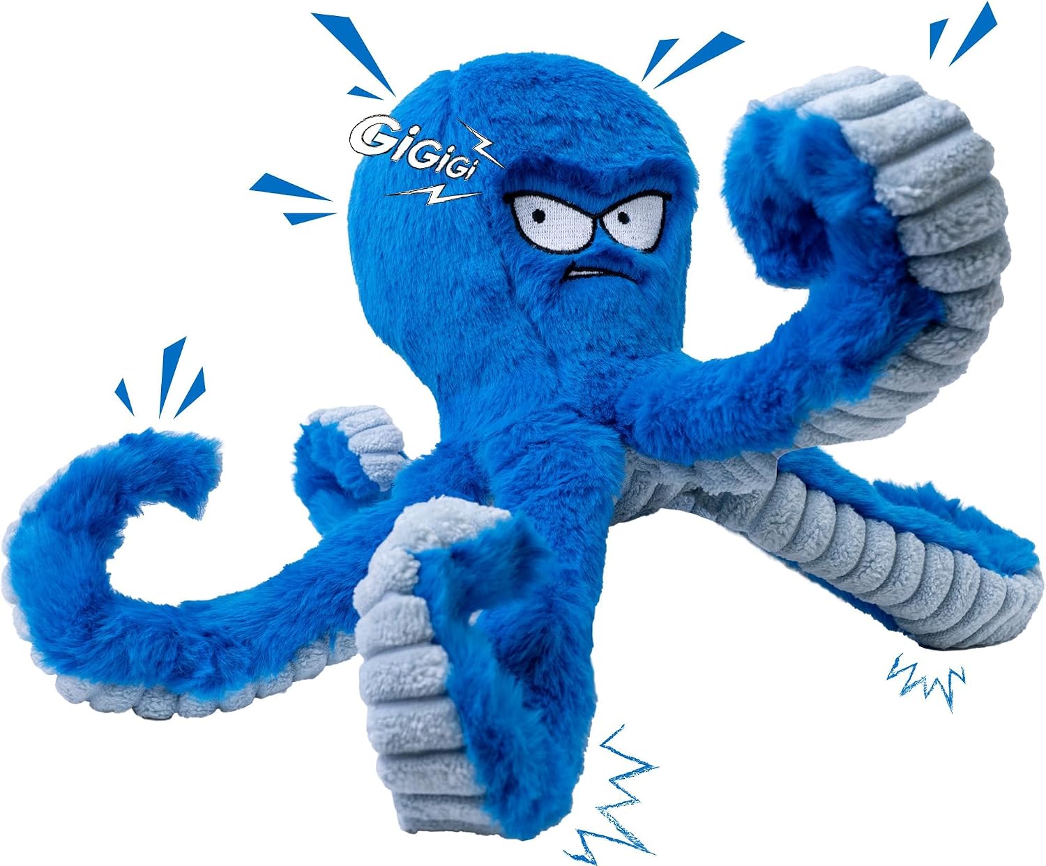 LEGEND SANDY Tough Blue Octopus Tug-of-War Dog Toy